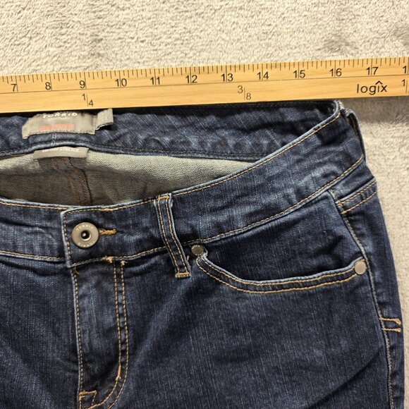 Torrid Crop Boyfriend Jeans Womens 12 Blue Vintage Stretch Raw Hem Distressed - Picture 7 of 10